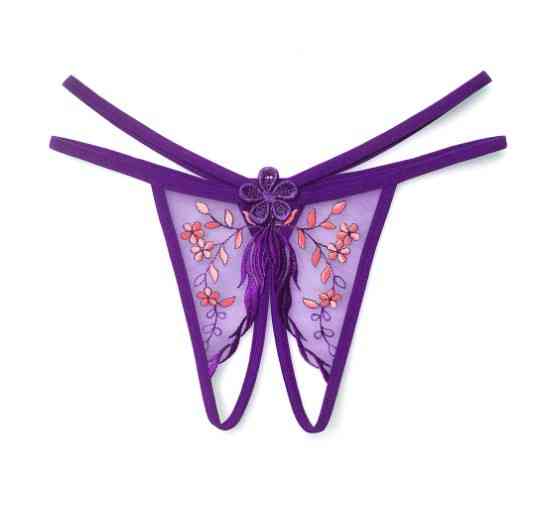 Трусики еротичні з розрізом універсальний фіолетовий Київ