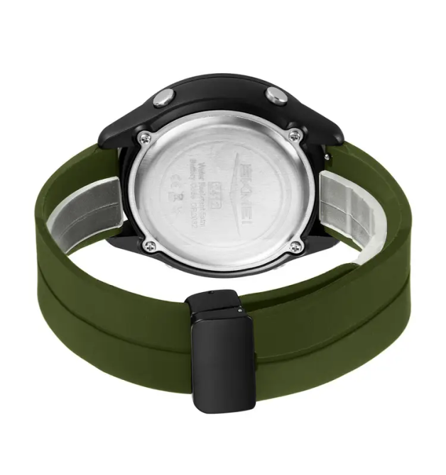 Годинник чоловічий наручний спортивний Skmei 2412 силіконовий з магнітною застібкою (Зелений) Вінниця - фото 7