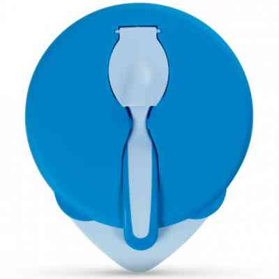 Набір дитячого посуду Baboo тарілочка глибока з кришкою та ложечкою синя (90594) Вінниця