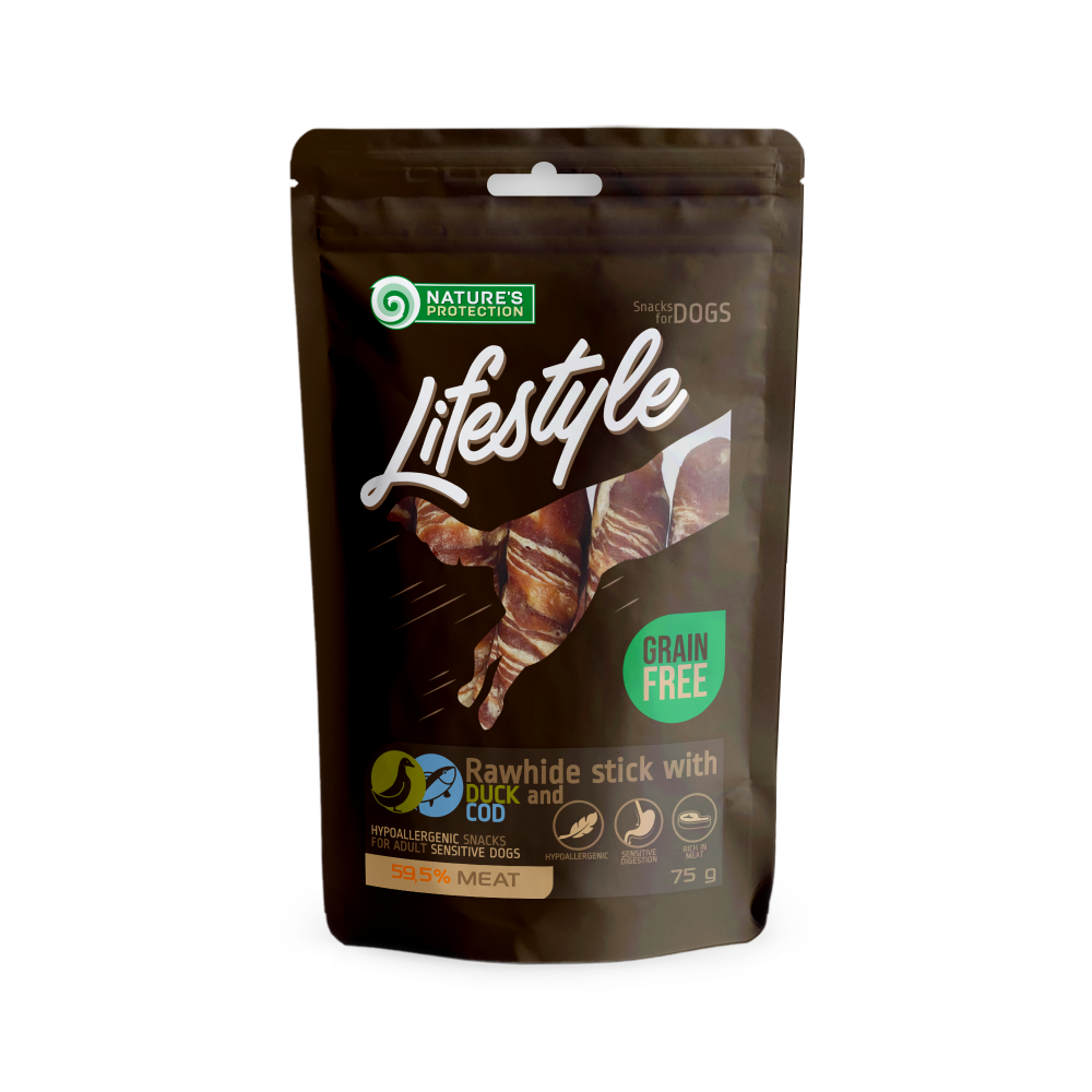 Nature's Protection Lifestyle Rawhide Sticks With Duck And Cod Rolls Ласощі для собак роли з качки і тріски, 75 г Киев - изображение 1