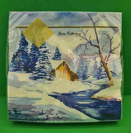 Серветки столові (ЗЗхЗЗ, 20шт) LuxyНГ Зимовий етюд (1 пач.) Харків