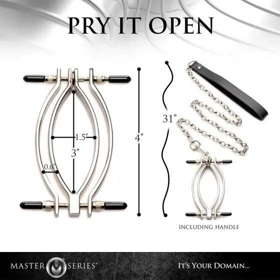 Затискач для статевих губ Master Series: Pussy Tugger Adjustable Vagina Clamp with Chain Львів
