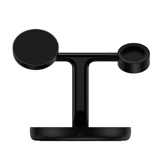 Бездротовий зарядний пристрій Baseus Swan 3 in 1 Wireless Magnetic Charging Bracket 20W WXTE000101 (Чорний) Миколаїв