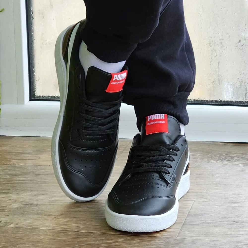 Кроссовки Мужские Puma Чёрные Кожаные Пума (размеры: 40,41,42) Днепр - изображение 4