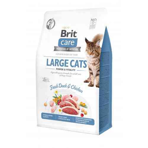 Корм сухой Brit Care Cat Grain Free Large Power Vitality для взрослых кошек больших пород с уткой и курицей 400 г Киев