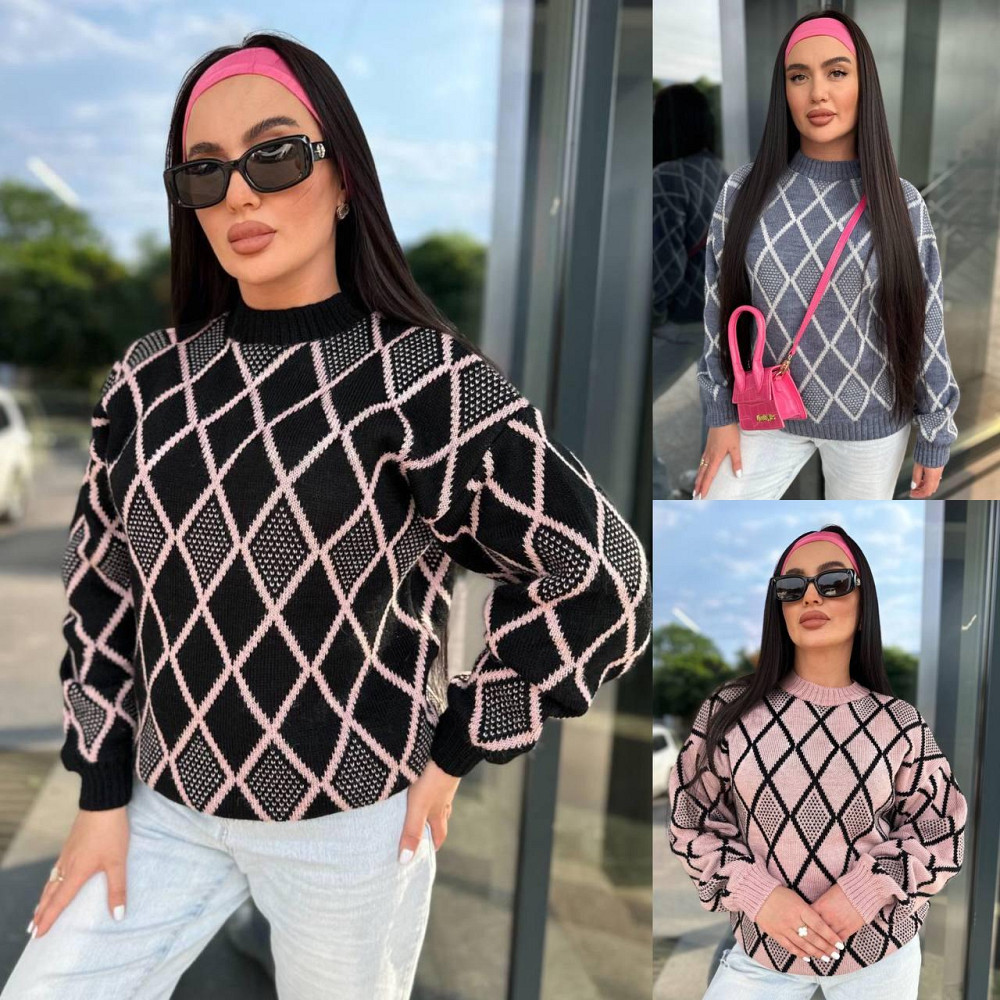 Женский модный вязаный свитер с орнаментом. 42-56р Киев - изображение 4