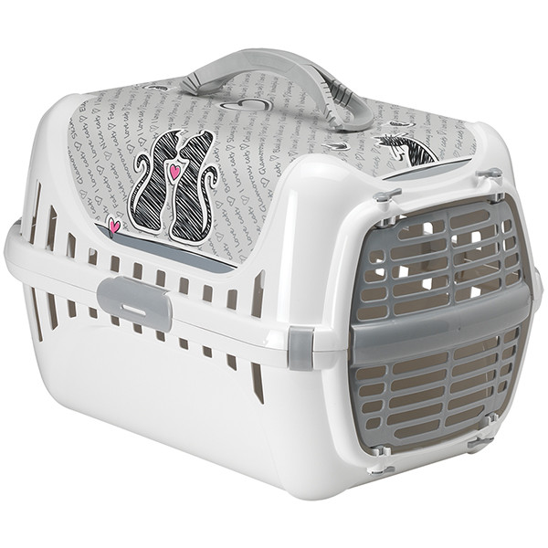 Moderna Trendy Runner Cats In Love МОДЕРНА ЗАКОХАНІ КОТИ переноска для котів, пластикові двері Київ - фото 1