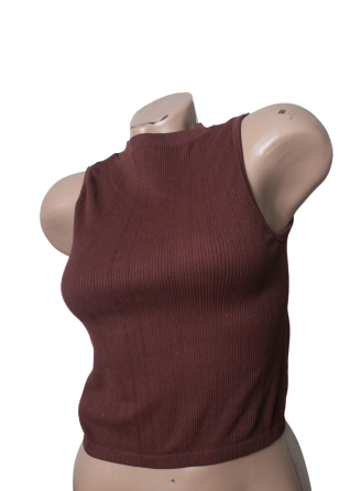 Майка жіноча-топ під горло без рукавів Коричневий L/XL Харків