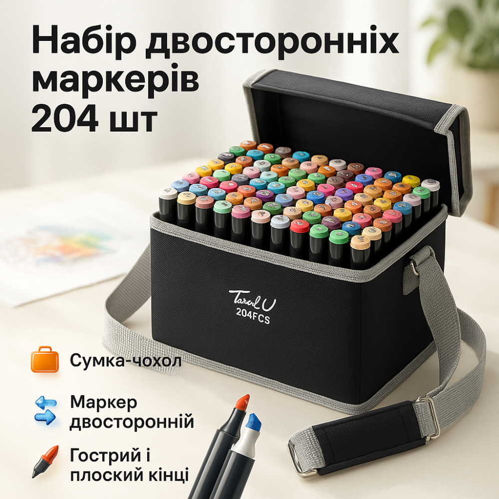 Маркери на спиртовій основі 204, Маркери двосторонні для ескізів та скетчів, Набір скетч маркерів PK-36 Львів - фото 17
