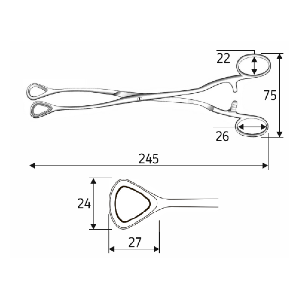 Зажим ректальный Leur, 24,5 см, J-36-087 Днепр - изображение 2