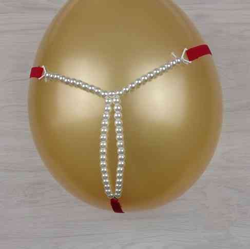 Труси з бусами еротичні червоні - розмір універсальний, (на резинці) Київ