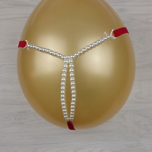 Труси з бусами еротичні червоні - розмір універсальний, (на резинці) Київ - фото 2