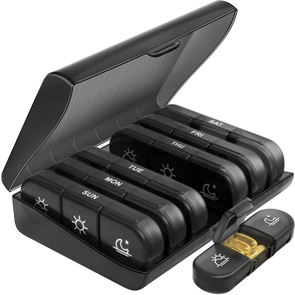 Таблетниця органайзер для зберігання ліків на 7 днів Ruhhy (24287) Black Нововолинськ - фото 1