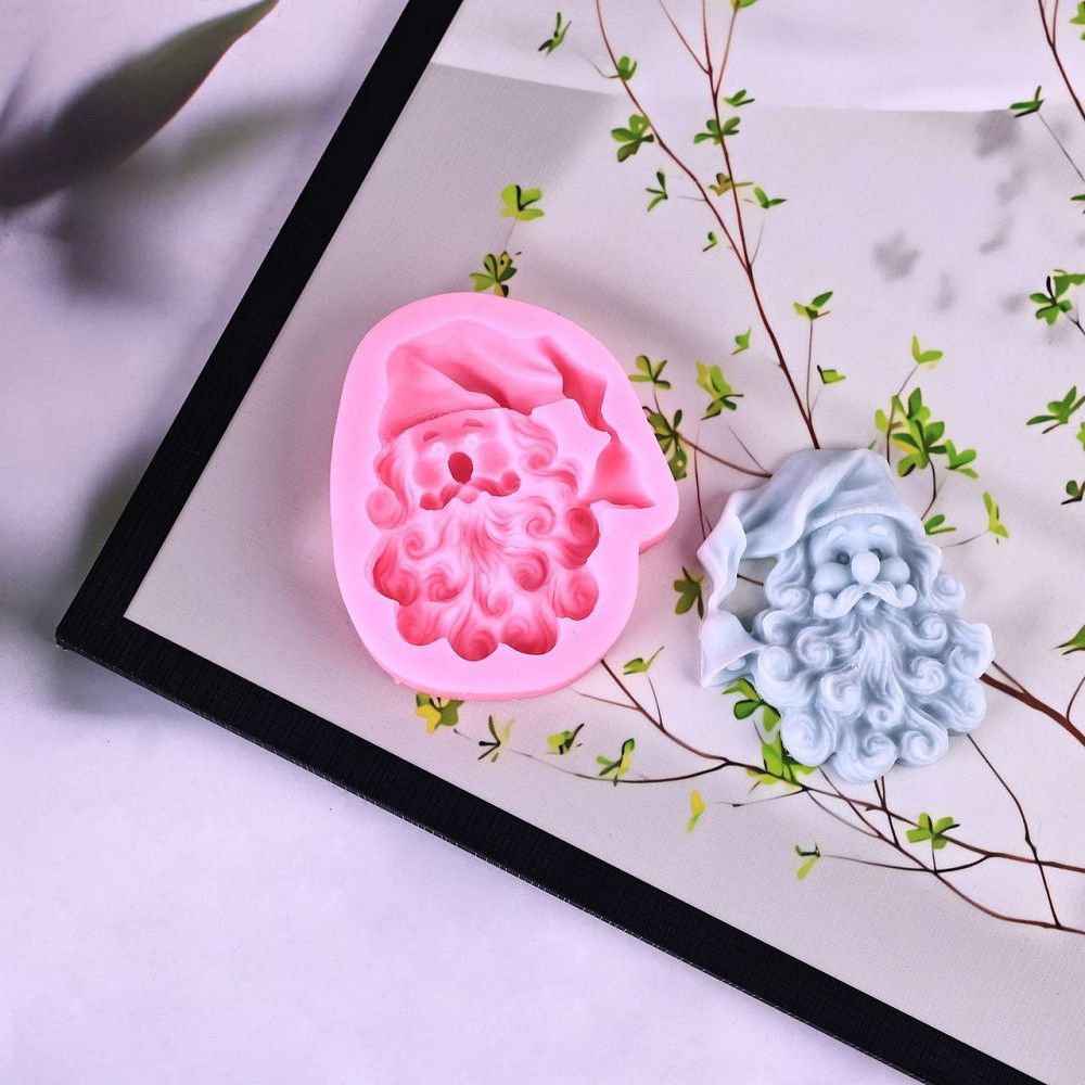 Молд силиконовый Дед Мороз 82 на 69 мм розовый Киев - изображение 6