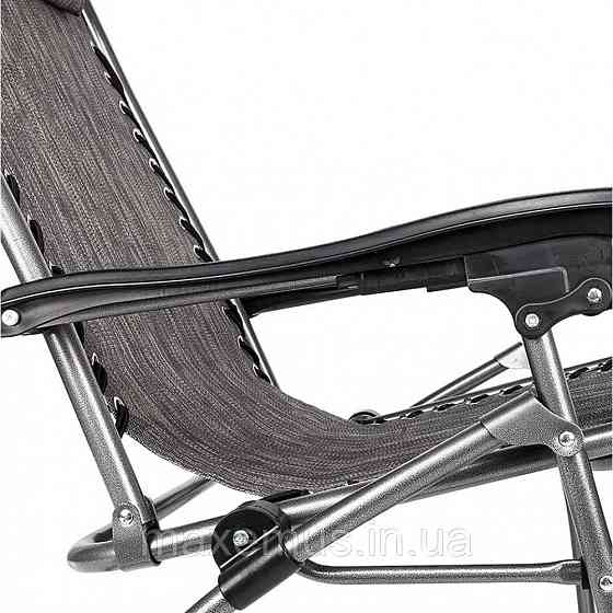 Шезлонг лежак раскладной прочный садовое кресло Bonro SP-167A для сада и дома отдыха на природе серый Мостиска