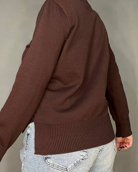 Светр жіночий A-N 2609 з нашивкою ведмедика оверсайз базовий one size, коричневий, one size Київ - фото 7