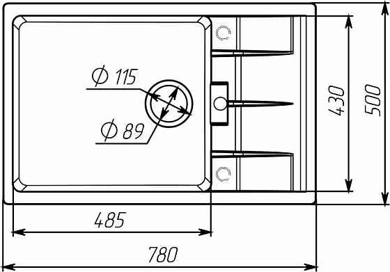 VALESO Гранітна мийка для кухні VALESO 7850 ROMA матова Темна скеля Київ