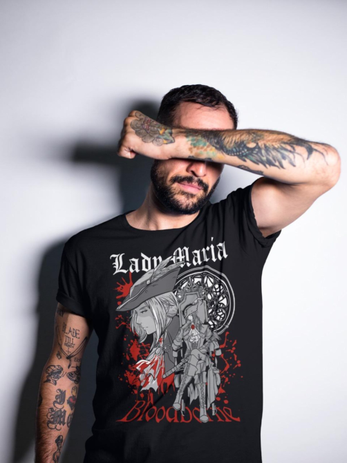Футболка для мальчика аниме Блоодборне Ладй Мариа Соулсборне оверсайз (рост от 165 до 180 ) Черний AnimeJ0736m Днепр - изображение 4