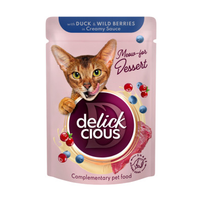 Влажный корм для кошек Delickcious Хлопья с кроликом и тропическими фруктами в сливочном соусе 80 г (4820269141841) Винница - изображение 1