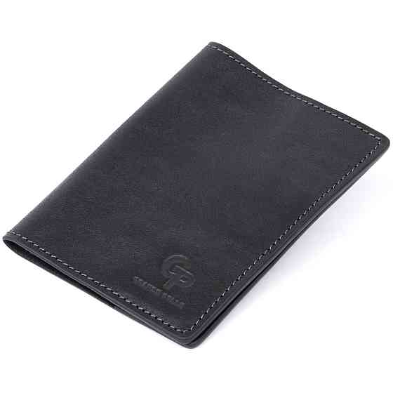 Обкладинка для паспорта з натуральної шкіри GRANDE PELLE 11304 Чорна Київ