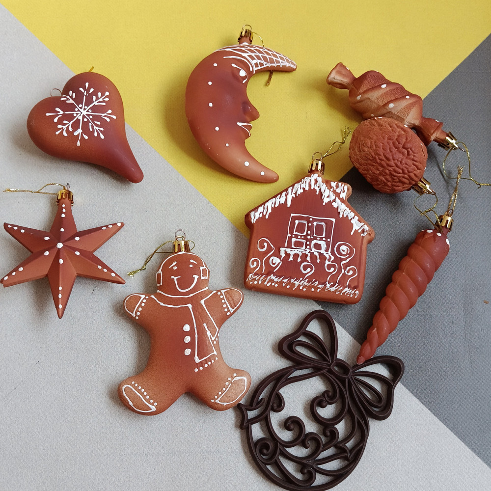 Набір ялинкових прикрас 9 шт печиво | прикраси ялинкові новорічні іграшки пряник Київ - фото 1