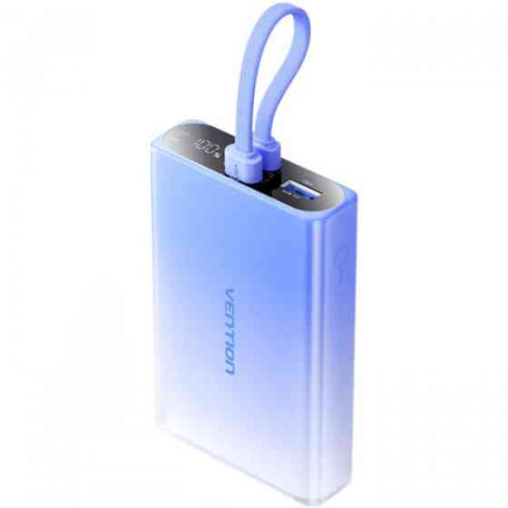 УМБ Vention 10000 mAh 22,5W PD, USB-A, USB-C In/Out, Lightning In/Out, Blue Київ