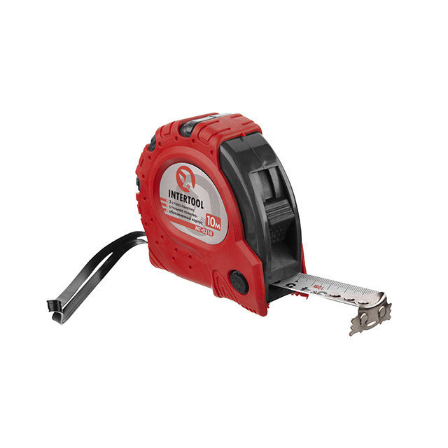 Рулетка з металевим полотном, з фіксатором, 10 м, 25 мм, "Супер Магніт" INTERTOOL MT-0310 Київ - фото 1