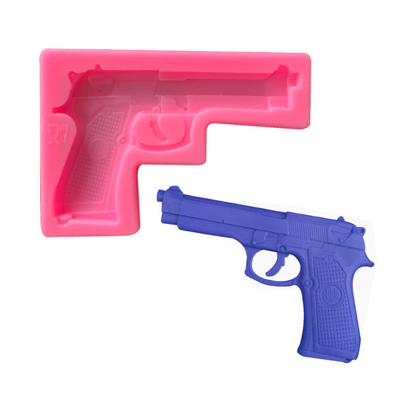 Молд силиконовый Пистолет 105 на 75 мм розовый Киев - изображение 9