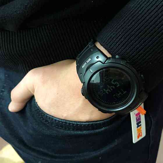 Водонепроникні годинники для риболовлі SKMEI 1231BK, Годинники армійські для ЗСУ туризму VU-26 Івано-Франківськ