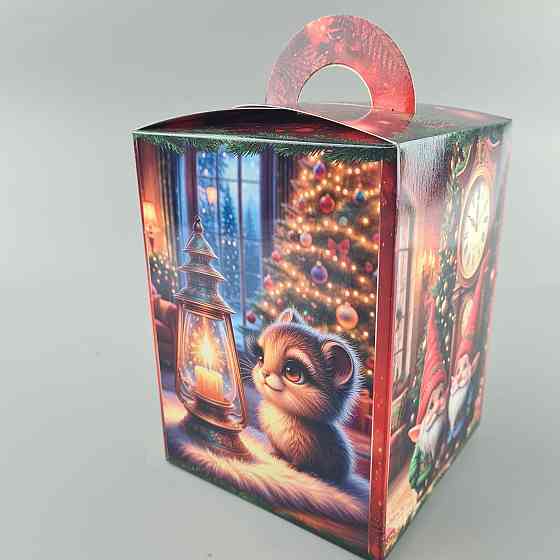 Новогодняя подарочная картонная упаковка для конфет (700грм) №218 