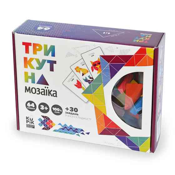 Дерев'яна гра "Трикутна мозаїка" Kupik 900194, 64 деталі Вінниця