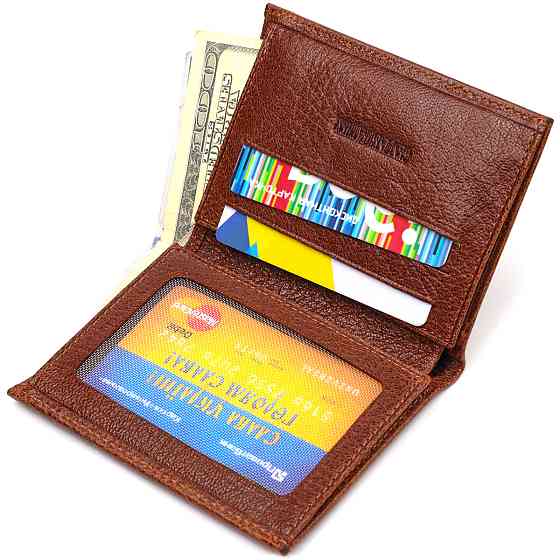 Цікавий компактний гаманець для чоловіків із натуральної шкіри флотар CANPELLINI 21874 Коричневий Київ