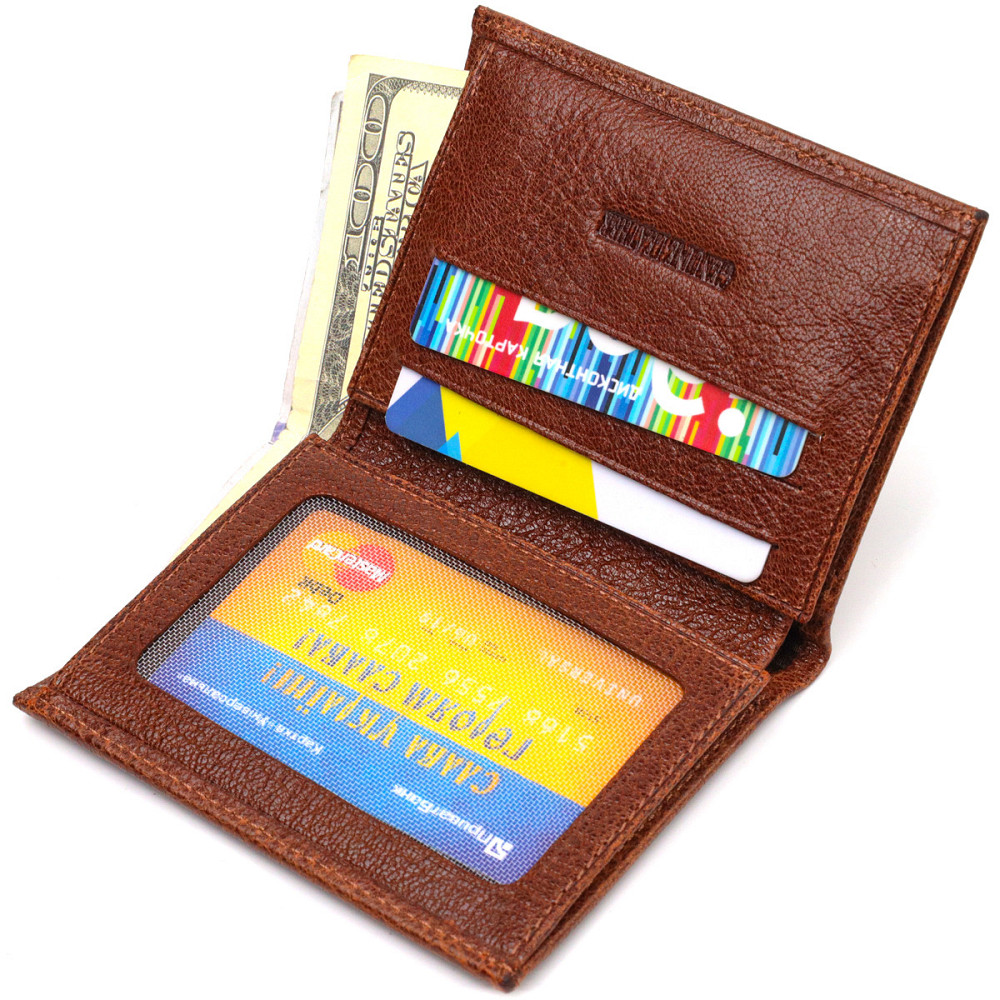 Цікавий компактний гаманець для чоловіків із натуральної шкіри флотар CANPELLINI 21874 Коричневий Київ - фото 5