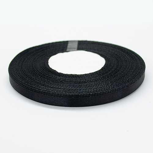 Стрічка атласна 7 мм чорна 23 м Київ - фото 1