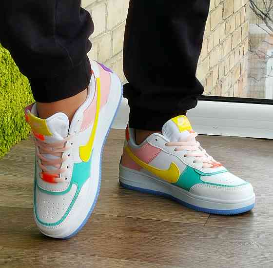 Кросівки Nike Force Білі Жіночі Шкіряні Найк Форси Shadow Різнобарвні (розміри: 37,38,39,40) Відео Огляд — 13 Дніпро