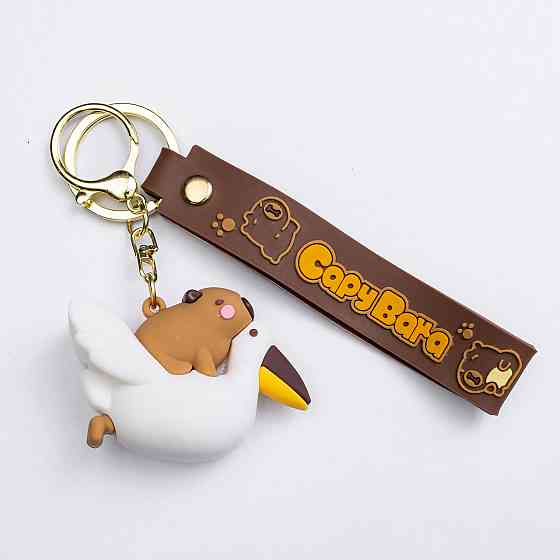 Дитячий брелок Капібара на пелікані 5×3×4 (см) для ключів, на сумку і рюкзак HP-55-24DUCK Коломия
