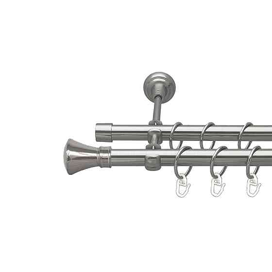 Карниз Orvit Люксор металевий дворядний відкритий Нержавіюча Сталь 19\19 мм 160 см (00-00016082) Львов