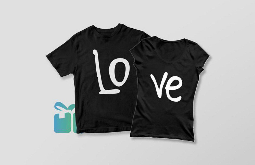 Чорні Парні футболки для хлопця та дівчини — love Чернівці - фото 1