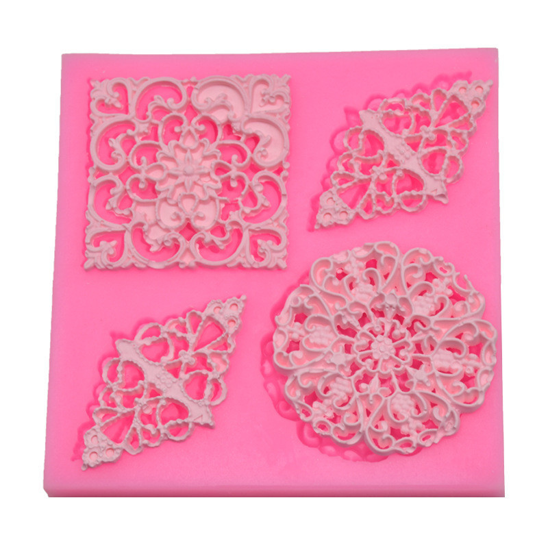 Молд силиконовый Абстракция 84 на 85 мм розовый Киев - изображение 1