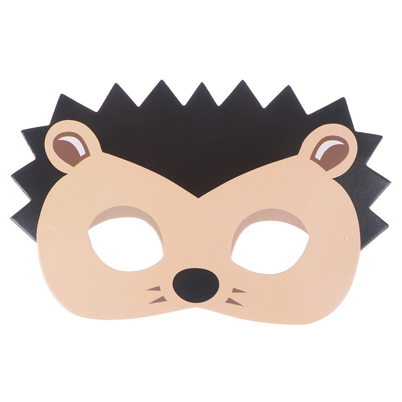 Детская маска Ежик из картона 16 на 10 см черно-коричневый Киев - изображение 1