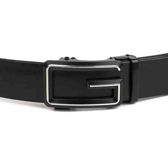 Ремень мужской c силуэтом буквы G Vintage 20287 Черный Киев