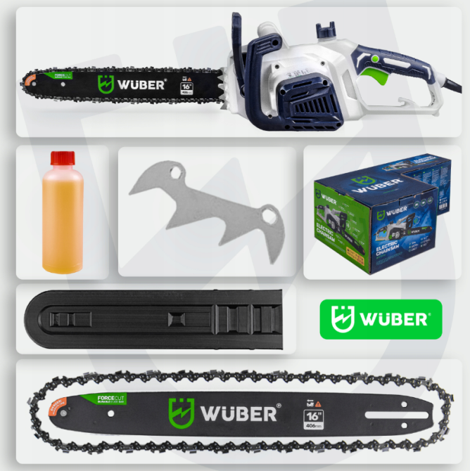 Електрична ланцюгова пила 2000Вт Wuber (Польща) Київ - фото 9