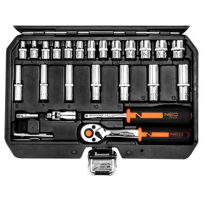 Набор головок Neo Tools 73шт, 1/2", 1/4", CrV, кейс (10-054) Винница - изображение 7