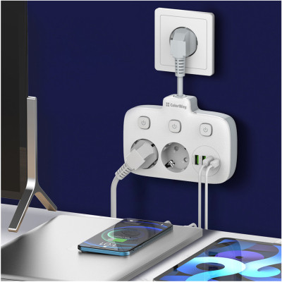 Мережевий фільтр живлення ColorWay CW-CHE24PDW 2 розетки/4USB (CW-CHE24PDW) Вінниця - фото 6