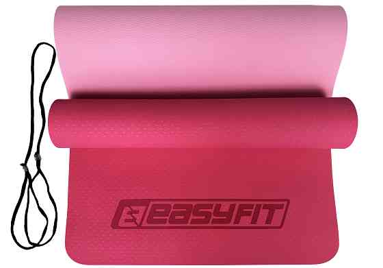 EasyFit Килимок для йоги та фітнесу EasyFit TPE+TC 6мм двошаровий рожевий-св. рожевий Коломыя