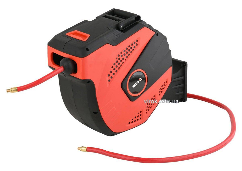 Шланг пневматичний ПВХ на котушці YATO з швидкоз'єдн. наконеч-ми 1/4