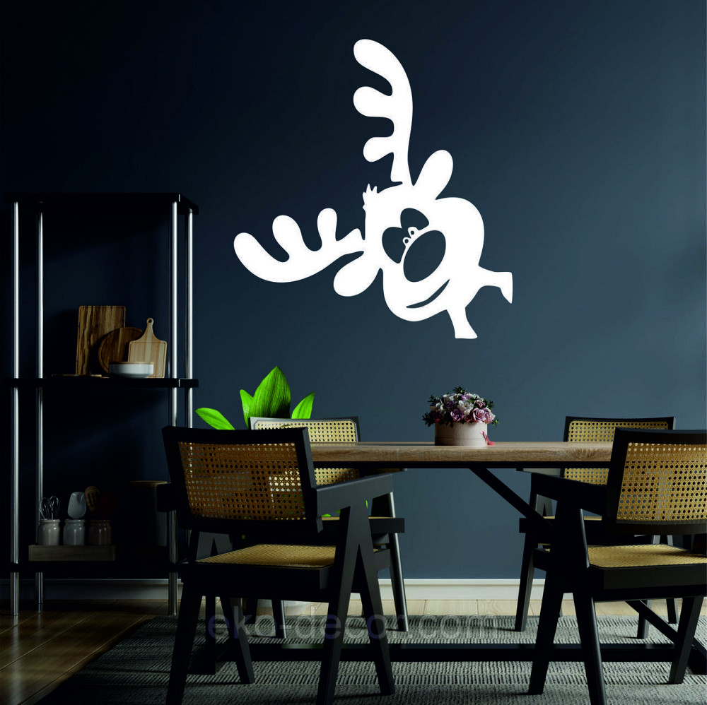 Декоративное настенное Панно «Олень», Декор на стену 70*70 см, Белый Киев - изображение 4