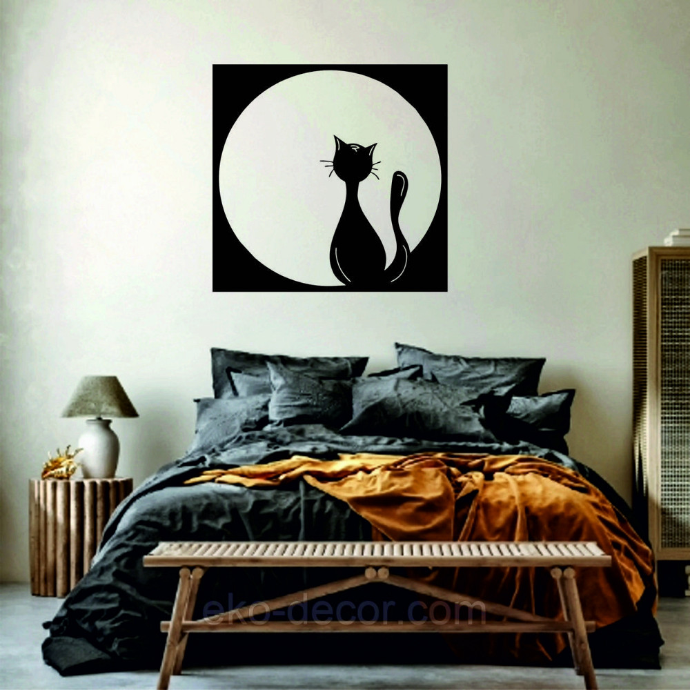 Декоративне настінне 3D Панно «Кіт» Декор на стіну з об'ємом Київ - фото 4