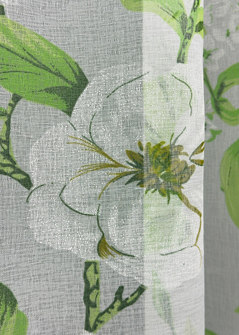 Тюль VR-Textil 1809т Flora Батист Білий з салатовим 600х265 см (42-1176) Київ - фото 7