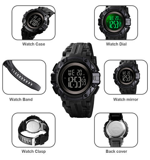 Мужские наручные часы Skmei 1545 Черный циферблат Винница - изображение 4